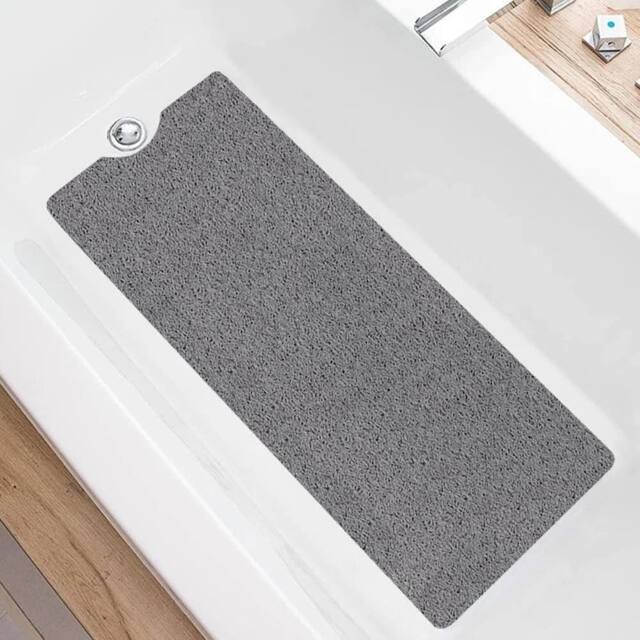 NESTLUNE Loofah Shower Mat Non-Slip Bath Mat Soft PVC Loofah Shower Mat in Grey - image 1