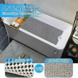 NESTLUNE Loofah Shower Mat Non-Slip Bath Mat Soft PVC Loofah Shower Mat in Grey - thumbnail 4