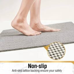 NESTLUNE Loofah Shower Mat Non-Slip Bath Mat Soft PVC Loofah Shower Mat in Grey - thumbnail 3