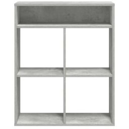 Berkfield Home Book Cabinet Concrete Grey 66x31x80 cm Engineered Wood - Size: 66 x 31 x 80 cm - thumbnail 4