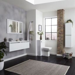 Clifton Gloss White 1200mm Bathroom Wall Mounted Side Unit - thumbnail 2