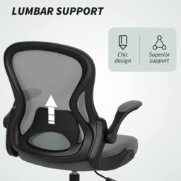 STILVORA Draughtsman Chair with Flip-up Armrests in Grey - thumbnail 8