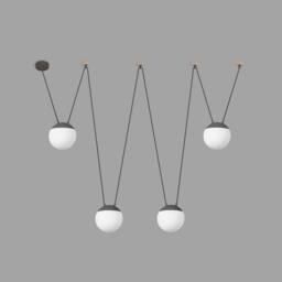 Netlighting Mine 4 Light Ceiling Pendant Wood Dark Grey E27