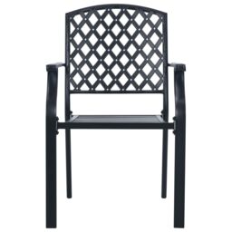 Berkfield Home Stackable Garden Chair Set 5 pcs Anthracite Powder-coated Steel in Black - thumbnail 5