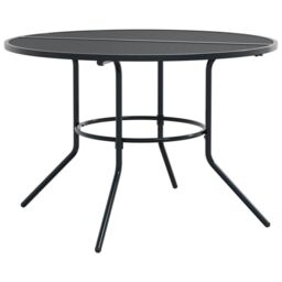 Berkfield Home Stackable Garden Chair Set 5 pcs Anthracite Powder-coated Steel in Black - thumbnail 3