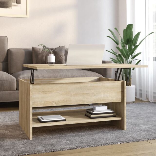 Berkfield Home Coffee Table Sonoma Oak 80x50x40 cm Engineered Wood in Brown - Size: 80 x 50 x 40 cm - image 1