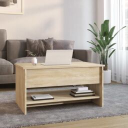 Berkfield Home Coffee Table Sonoma Oak 80x50x40 cm Engineered Wood in Brown - Size: 80 x 50 x 40 cm - thumbnail 3