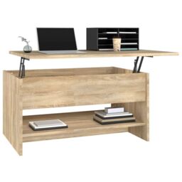 Berkfield Home Coffee Table Sonoma Oak 80x50x40 cm Engineered Wood in Brown - Size: 80 x 50 x 40 cm - thumbnail 4