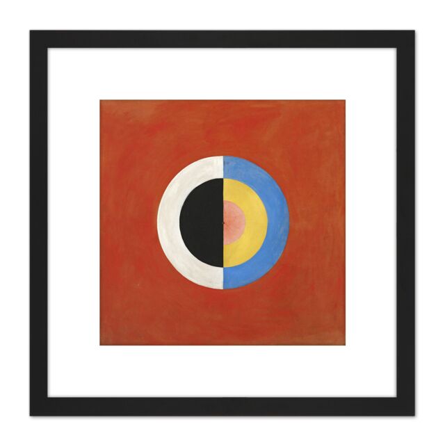 Artery8 Hilma Af Klint Group Ix Suw The Swan No 17 Abstract 8X8 Inch Square Wooden Framed Wall Art Print Picture with Mount in Black - image 1