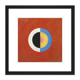 Artery8 Hilma Af Klint Group Ix Suw The Swan No 17 Abstract 8X8 Inch Square Wooden Framed Wall Art Print Picture with Mount in Black - thumbnail 1