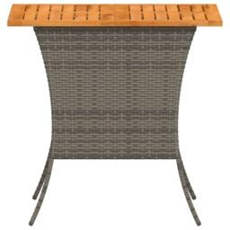 Berkfield Home Garden Table with Acacia Wood Top Grey 105x75x72 cm Poly Rattan - Size: 105 x 75 x 72 cm - thumbnail 6