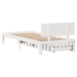 Berkfield Home Bed Frame with Drawers without Mattress White 90x190 cm Single - thumbnail 6