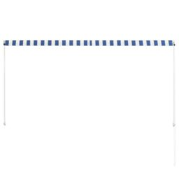 Berkfield Home Retractable Awning 250x150 cm Blue & White - thumbnail 5