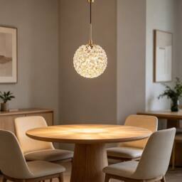 INMTFEI Gold Crystal Pendant Light K9 Glass Ball Hanging Lamp G9 Fixture - thumbnail 4