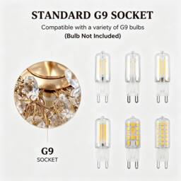INMTFEI Gold Crystal Pendant Light K9 Glass Ball Hanging Lamp G9 Fixture - thumbnail 7