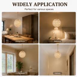 INMTFEI Gold Crystal Pendant Light K9 Glass Ball Hanging Lamp G9 Fixture - thumbnail 9