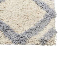 Wyld and Coco Hand-Tufted Cotton Rug 80 x 150 cm - Beige with Grey Geometric Pattern - Size: 80 cm x 150 cm - thumbnail 3