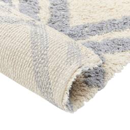 Wyld and Coco Hand-Tufted Cotton Rug 80 x 150 cm - Beige with Grey Geometric Pattern - Size: 80 cm x 150 cm - thumbnail 5