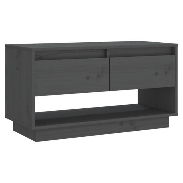 Berkfield Home TV Cabinet Grey 74x34x40 cm Solid Wood Pine - Size: 74 x 34 x 40 cm - image 1