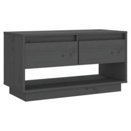 Berkfield Home TV Cabinet Grey 74x34x40 cm Solid Wood Pine - Size: 74 x 34 x 40 cm