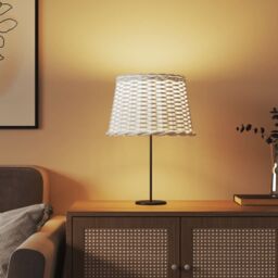 Berkfield Home Lamp Shade White √ò40x26 cm Wicker - Size: 40x26 cm - thumbnail 3