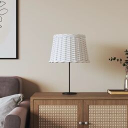 Berkfield Home Lamp Shade White √ò40x26 cm Wicker - Size: 40x26 cm