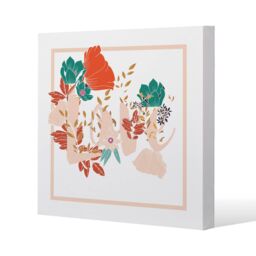 Benjamin Tate Design Love & Flowers (Canvas Print) / 46 x 46 x 4cm in Natural - Size: 46 x 46 x 4 cm - thumbnail 1