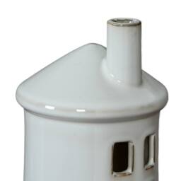 Lemon Pavilion Furniture and Decor Rhea Large Lighthouse Tealight Candle Holder - L11xW11xH28 cm - White - thumbnail 3