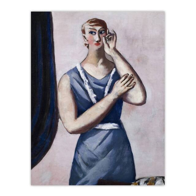 "Artery8 Valentine Tessier Portrait Painting Beckmann Wall Art Poster Print in Pink - Size: W18"" x H24""" - image 1