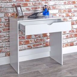 EONLION White Wooden Dressing Table Vanity Computer Desk Bedroom Furniture Office Drawer