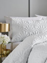Serene 'Cavali' Pinsonic Microfibre Textured Warm Bedspread in White - thumbnail 2