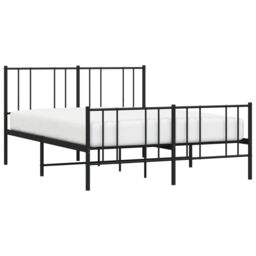Berkfield Home Metal Bed Frame with Headboard & Footboard Black 150x200 cm King Size - thumbnail 3