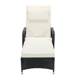 MCC Direct Rattan Sun Lounger Bed with Reclining function Garden & Outdoor in Black - Size: 1 Pack - thumbnail 3