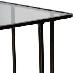 The Libra Company Salzburg Side Tables (Set of 2) - Iron/Glass - L31 x W31 x H61 cm in Bronze - thumbnail 5