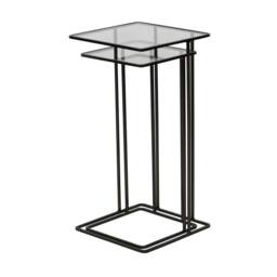 The Libra Company Salzburg Side Tables (Set of 2) - Iron/Glass - L31 x W31 x H61 cm in Bronze - thumbnail 3