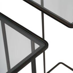 The Libra Company Salzburg Side Tables (Set of 2) - Iron/Glass - L31 x W31 x H61 cm in Bronze - thumbnail 4