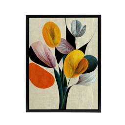 "Artery8 Abstract Flower Bouquet Floral Framed Canvas Wall Art Print - Size: W12"" x H16""" - thumbnail 1