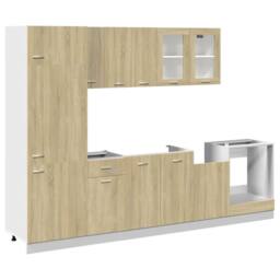 Berkfield Home 8 Piece Kitchen Cabinet Set Lyon Sonoma Oak Engineered Wood in Brown - thumbnail 2