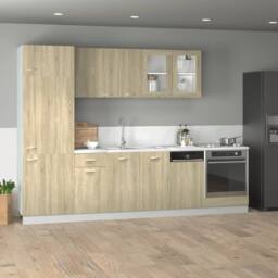 Berkfield Home 8 Piece Kitchen Cabinet Set Lyon Sonoma Oak Engineered Wood in Brown
