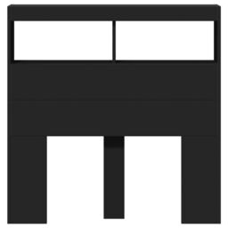 Berkfield Home Headboard Cabinet with LED Black 100x17x102 cm - Size: 100 x 17 x 102 cm - thumbnail 6