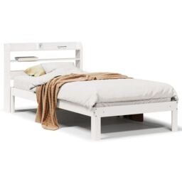 Berkfield Home Bed Frame with Headboard without Mattress White 90x200 cm - thumbnail 2