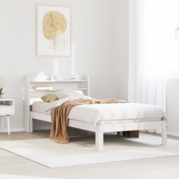 Berkfield Home Bed Frame with Headboard without Mattress White 90x200 cm - thumbnail 1