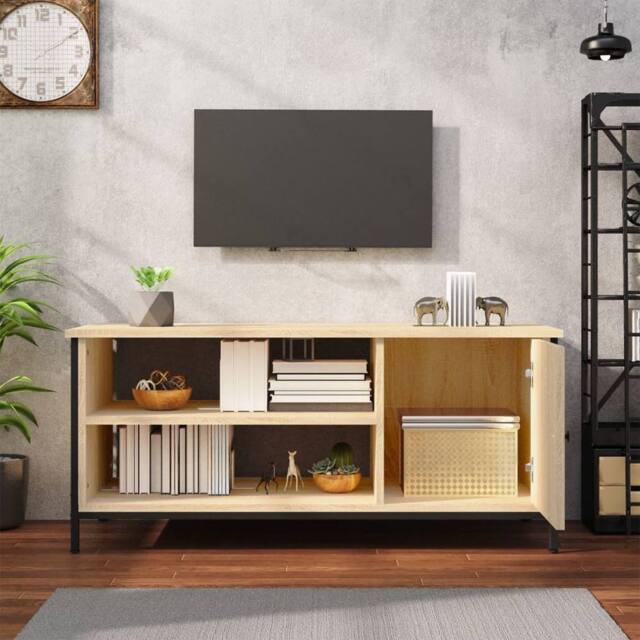 Berkfield Home TV Cabinet Sonoma Oak 100x40x45 cm Engineered Wood in Brown - Size: 100 x 40 x 45 cm - image 1