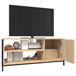 Berkfield Home TV Cabinet Sonoma Oak 100x40x45 cm Engineered Wood in Brown - Size: 100 x 40 x 45 cm - thumbnail 4