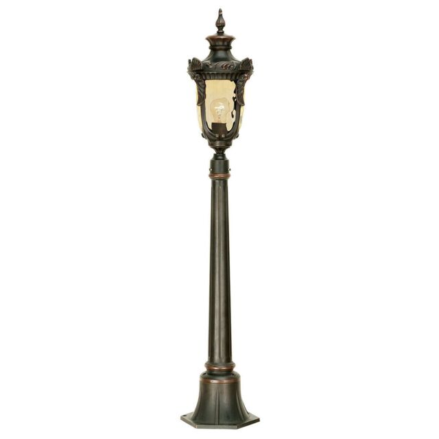 Loops Outdoor IP44 1 Bulb Short Mini Lamp Post Pillar Old Bronze LED E27 100W