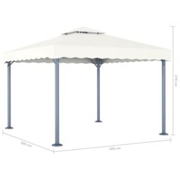Berkfield Home Gazebo 300x300 cm Cream Aluminium in Beige - thumbnail 4