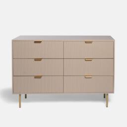 OHS Ribbed 6 Drawer Cabinet Chest of Drawers Sideboard in Natural - thumbnail 3