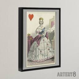 "Artery8 E Le Tellier Victoria Queen of Hearts Card Design Framed Canvas Art - Size: W12"" x H16""" - thumbnail 2