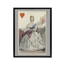 "Artery8 E Le Tellier Victoria Queen of Hearts Card Design Framed Canvas Art - Size: W12"" x H16""" - thumbnail 1