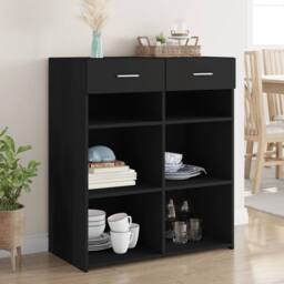 Berkfield Home Sideboard Black 80x42.5x93 cm Engineered Wood - thumbnail 2